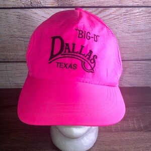 Vintage Neon Pink 80's Big-D Dallas Texas snapback Hat